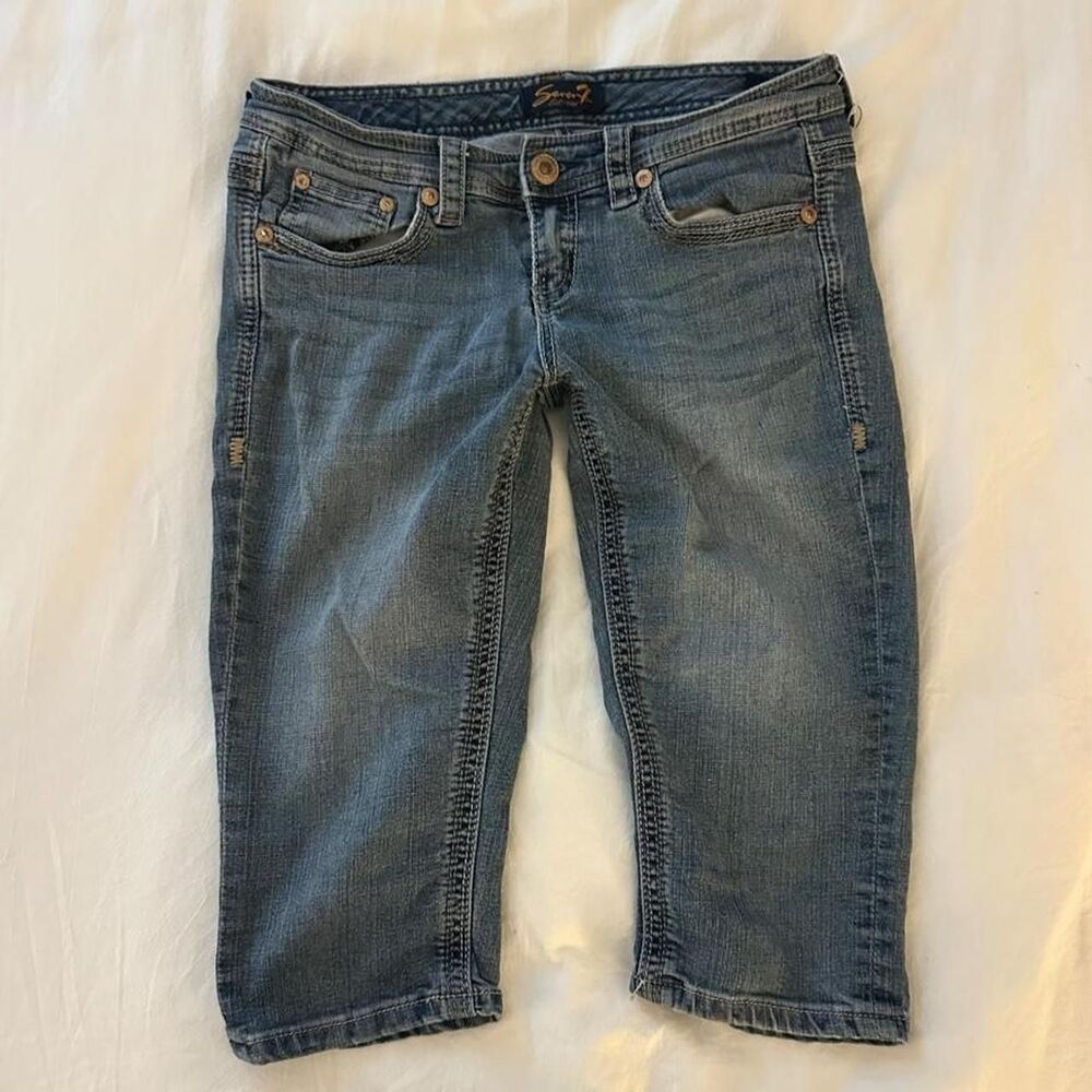 Seven7 Women's Blue and Navy Jeans